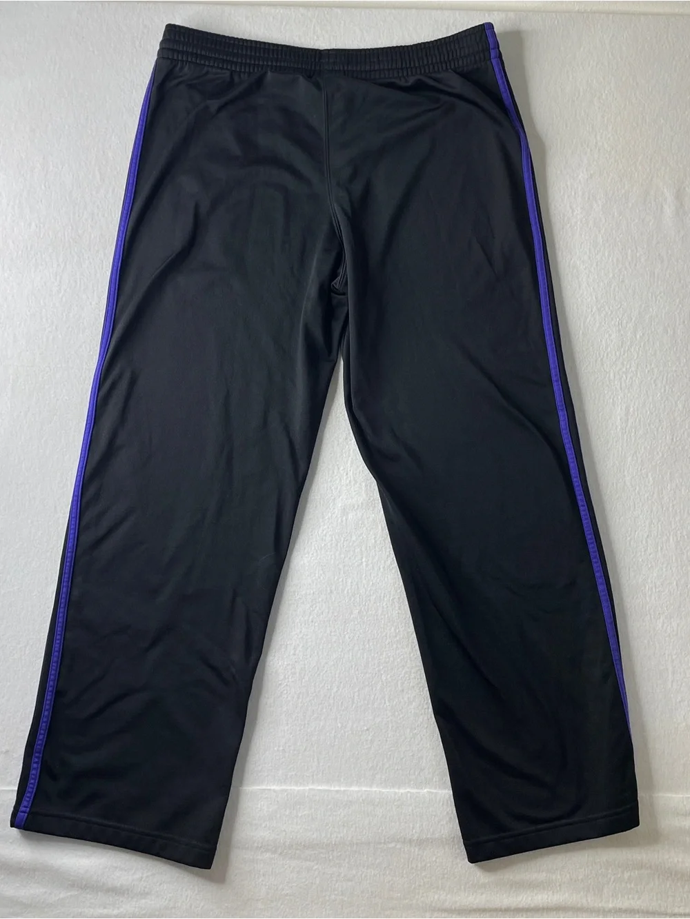 Adidas Track Pants Men's Medium Black Purple 3-Stripe Sporty Athletic Retro Y2K
